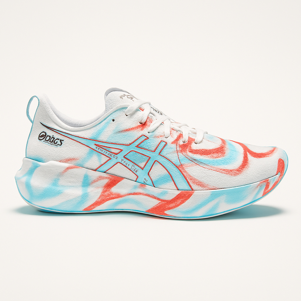 ASICS Red & Blue Pattern shoes– Lightweight, Stylish & Sporty