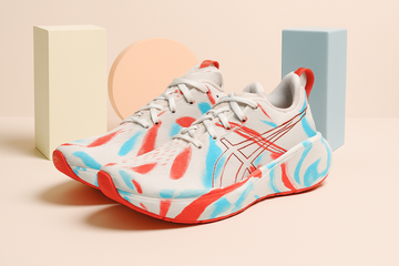 ASICS Red & Blue Pattern shoes– Lightweight, Stylish & Sporty