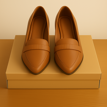 Women's Brown Faux Leather Pointed Toe Loafers