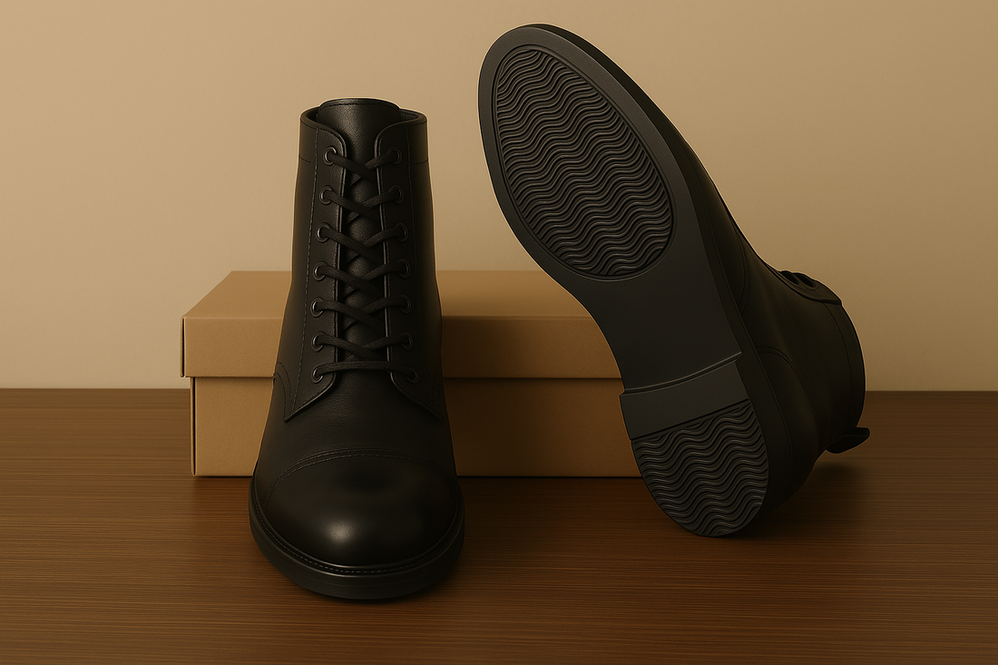 Stylish Black Combat Boots for unisex – Premium Leather Finish