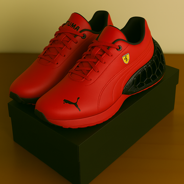 Puma Ferrari Edition – Bold Red with Black Detailing & Shield Logo